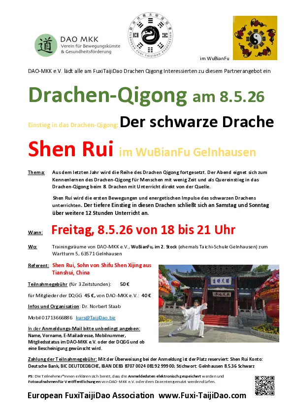 Einstieg Drachen-qigong am 8.5.2026 mit Shen Rui