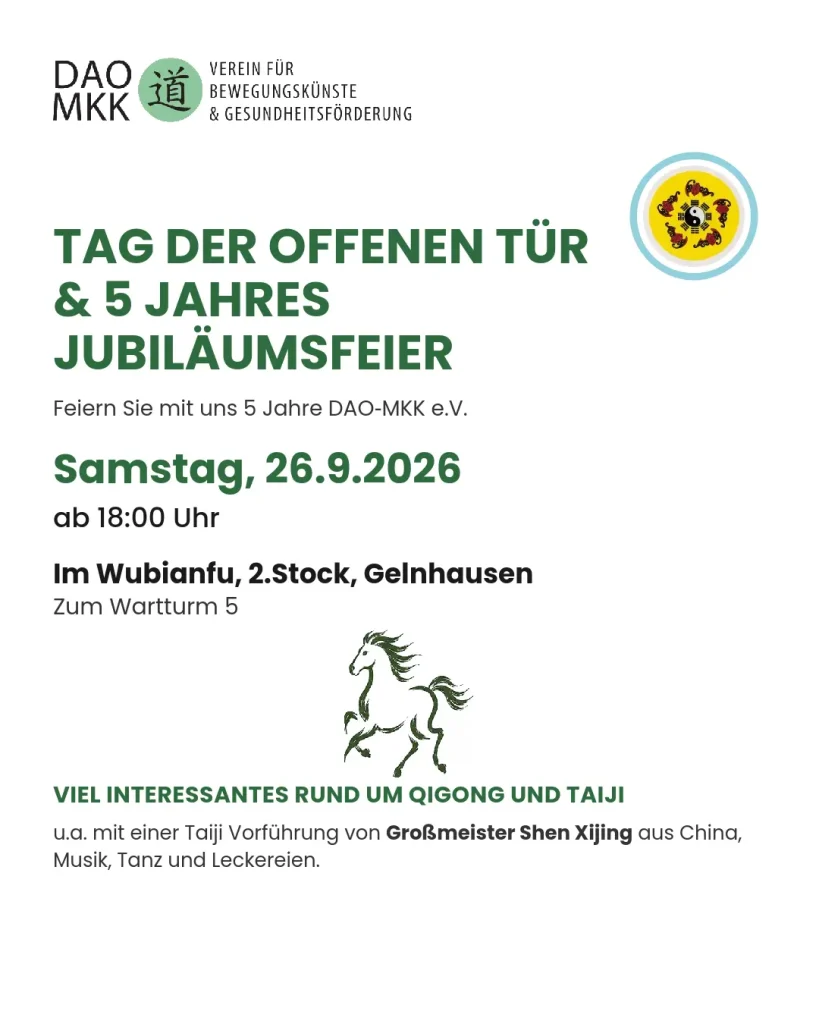 DAO-MKK Tag der offenen Tür zum 5 jährigen Bestehen des Vereins am 26.9.2026 ab 18:00 Uhr, die Einladung